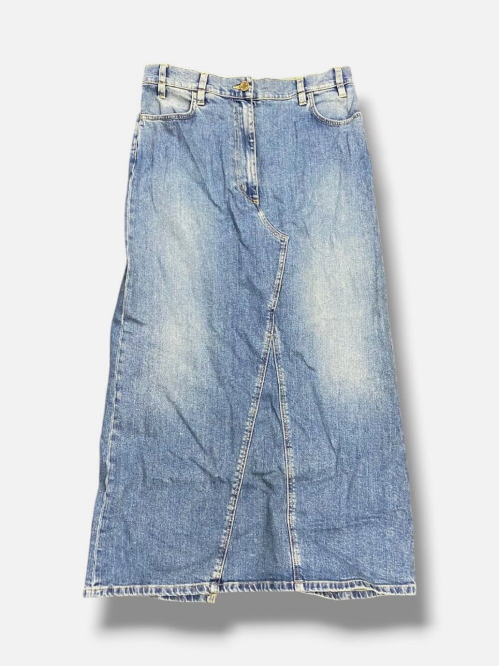 Altuzarra Women's Blue Dean Denim Midi Skirt Size 44